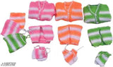 Wool striped newborn sweater combo (3 pieces: sweater, payjama, cap & booties) - Indian-made