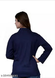 Black and navy blue cotton blend women's winter shrug set, solid color with long sleeves