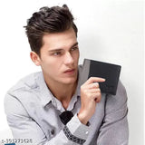 Black full-grain leather men's wallet with RFID protection, featuring 2 cash compartments and 4 card slots. Comes in a gift box." (103 characters)