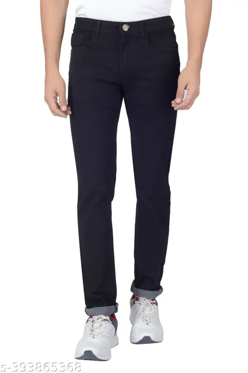 Grey denim men's slim jeans, high-quality fabric for casual and office wear. Comfortable front and back pockets, size 30 (Waist 30", Length 41", Hip 38"), made in India