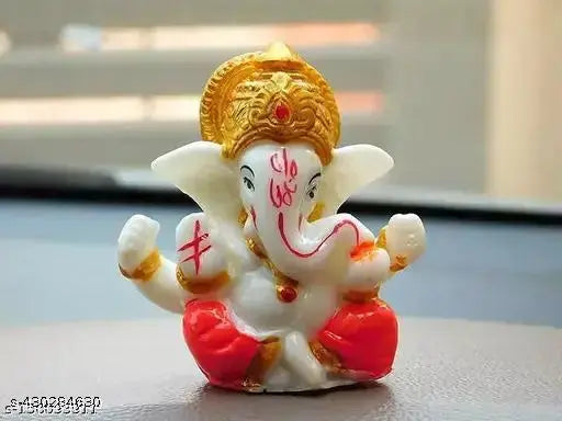 Multicolor resin Ganesh idol, 20x65x10 cm, ideal for home decor, office, or car dashboards