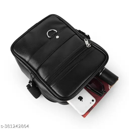 Black leather tote, zip closure, multiple card slots
