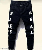 Stylish black cotton jeans and pant for men - solid design, trendy fit for 28, 30, or 32-inch waist sizes