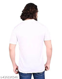 Men's solid polyester Lycra round neck T-shirt, short sleeves, available in S, M, L, XL (India)