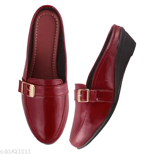 Synthetic wedge heel mules by Krishna Enterprises - Versatile casual to formal footwear for women and girls, featuring buckle fastening and soft sole for stylish comfort