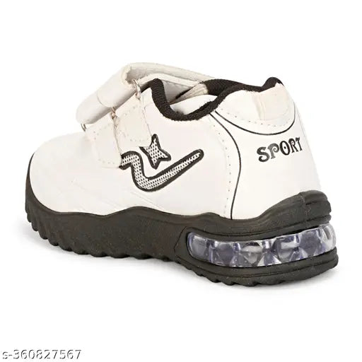 Cute kids shoes with light up design, featuring a white strap and sporty sneaker style