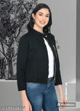White Elastodiene long-sleeved jacket, premium quality SAS Fashion solid design on mannequin (India)