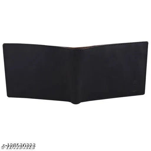 Black striped faux leather wallet with 2 compartments for men's cards and money organizer by Nefta World - perfect gift idea