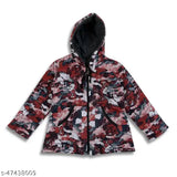 A colorful printed jacket with a hood, suitable for kids