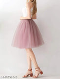 Purple tulle skirt, fashionable, knee length