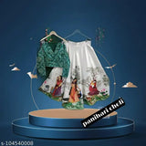 Silk blend kids lehengha choli with ethnic motif and checked dupatta, semi-stitched net, Indian origin