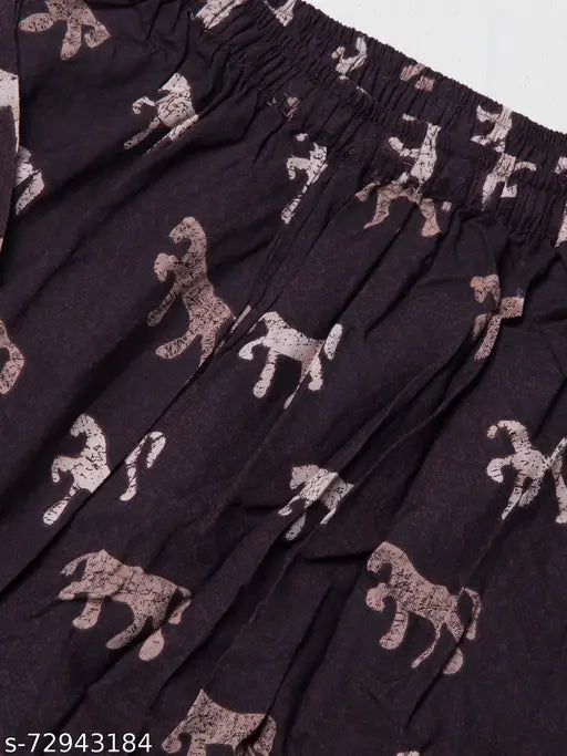 Brown animal print long skirt