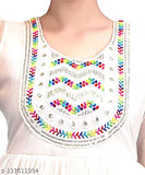 White embroidered kameez with multiple decorative borders