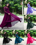 Black Georgette Embellished Apple Dress, Indian hand-embroidered evening gown