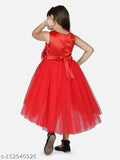 Red net Hi-Low party dress for kids, printed toy balloon design, sizes 2-3, 3-4, 9-10, 10-11 years