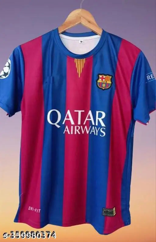 Neymar Jr FC Barcelona Home Retro Jersey, polyester, short sleeves, printed net design, size XXL (Chest 44in, Length 30in), on mannequin