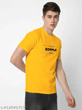 Men's cotton blend round neck T-shirt, printed typography design in soft jersey fabric, perfect for warm weather, machine washable