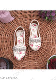 Handmade floral print textile & TPR sole Kids Jutti, comfortable and stylish for girls aged 2.5-5.5 years, Indian origin