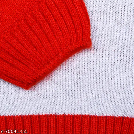 Knitco wool snowman winter sweater for infants & kids, long sleeves printed with festive design (0-6 months, 6-12 months, etc.) on snowy landscape