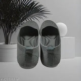 Dark grey mesh ballerina shoes for women & girls - solid pattern, closed back, made in India