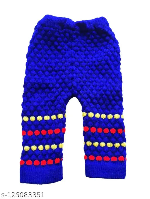 Woolen knitted front open sweater & pyjami with hood & booties for newborn baby, self-design net pattern, Indian origin