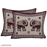 144 TC 100% Cotton 210 TC BedSheet with 2 Pillow Covers (90 x 100 inches) Floral Printed King Size Double Bed for Home & Living Room (Brown Elephant)