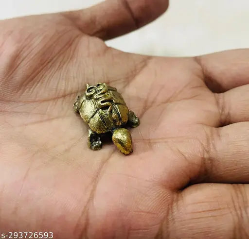 Brass miniature Kachua turtle idol for Feng Shui, peace, success, prosperity home decor