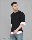Oversized men's cotton blend T-shirt with printed design, trendy and versatile in multiple sizes from India