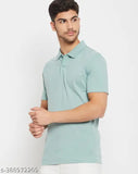 Soft cotton blend UNIBERRY men's half sleeve solid polo t-shirt, unmatched comfort and durability for casual outfits with denim jeans. Perfect for a classic black-on-denim look, complete with sneakers. Made in India
