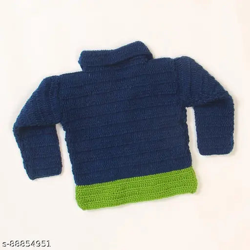 Acrylic blue vehicle sweater for kids, suitable for ages 0-3 months to 3-4 years, made in India