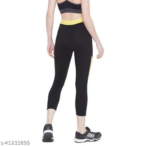 High-quality cotton blend solid sports legging for women/girls, ideal for yoga and gym workouts