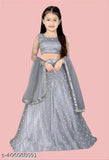 Purple embroidered net lehenga choli for girls party wear, featuring long-sleeved stitched design with embellishments, Indian ethnic wear for ages 3-15 years