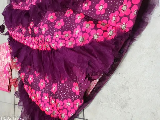 Art Silk embellished Kashvi Fabulous Women's Lehenga with net dupatta, semi-stitched (39in/41in)