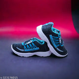 Boys sneakers, black and blue, lace-up front, playful design