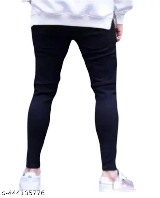 Men's designer black skinny jeans