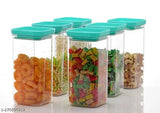 Smart buy pushcap airtight plastic kitchen storage jars set of 10 in blue