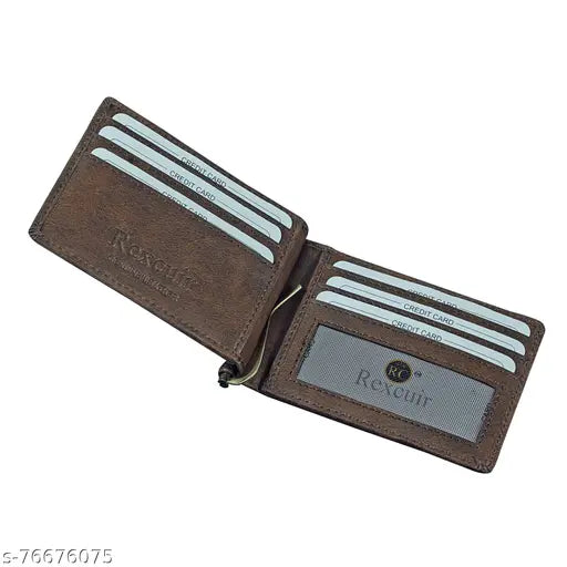 Maddox vegan leather RFID wallet, solid pattern, six card slots, elastic closure, credit card slots, India origin