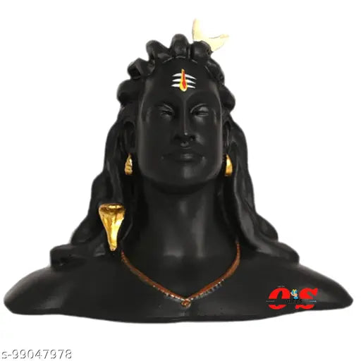 Black Adinyogi Shiva figurine for car dashboard, 7.5cm poly resin statuette by Om Sai Gifts
