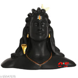 Black Adinyogi Shiva figurine for car dashboard, 7.5cm poly resin statuette by Om Sai Gifts