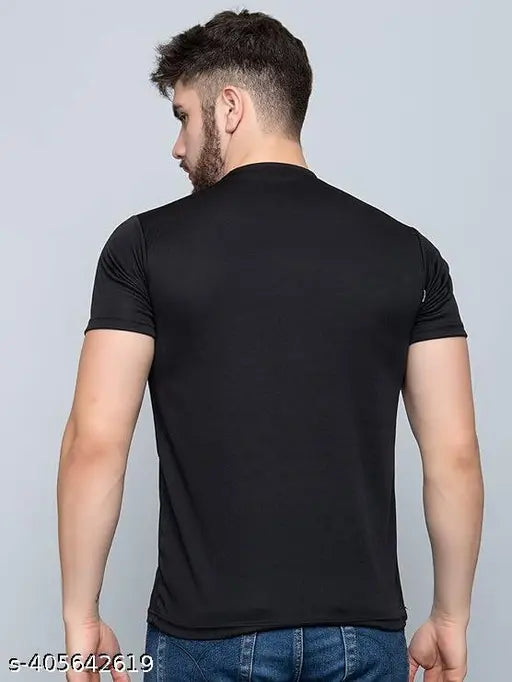 Chughz Men;S Round Neck Printed Never Give U Polyester Tshirt