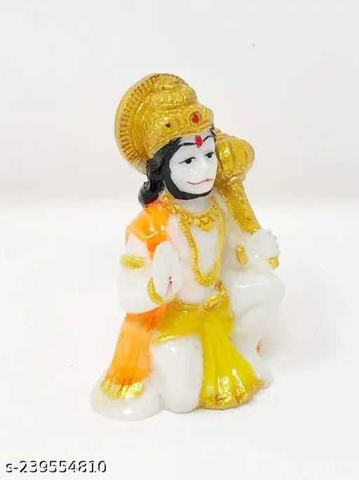 Multicolor resin Hanuman Bajrangbali idol, 3-inch car dashboard decorative showpiece
