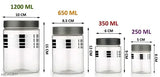 Premium Designer Kitchen Containers Set, with Spoon, 1200ml, 650ml, 350ml, 250ml, Grocery Containers Pack of 24, Silver-tone, Airtight