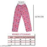 Pink floral women's leggings with waistband length measurement