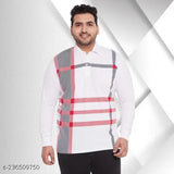 White printed polo neck full sleeve t-shirt, cotton blend, checkered pattern, men's style