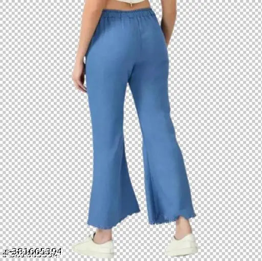 Denim tie-ups net Plazo, versatile Indian fashion for women's casual wear - size 30, 32, 34, 36