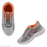 Black and orange Elecant Laceup Sports Running Shoes for Kids