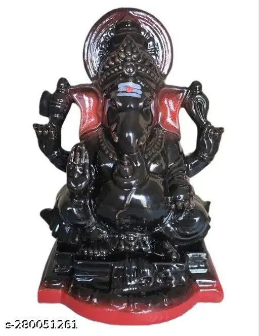 12.5cm x 9.5cm x 18.5cm ceramic Ganesh idol, Lord VINAYAGA statue for Pooja Room, Indian decor