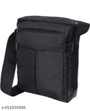 Black sling bag with strap and zipper closure