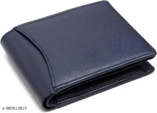 Brown leather trendy men's wallet, 2 compartments, free size (10cm x 11cm), durable luxury accessory from India