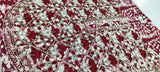 Rayon straight Kurti, maroon Chikankari embroidery, 3/4 sleeves, Indian formal wear